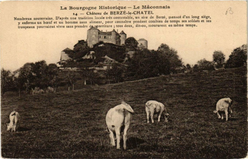 Carte postale ancienne Chateau de Berzé le Chatel à Château