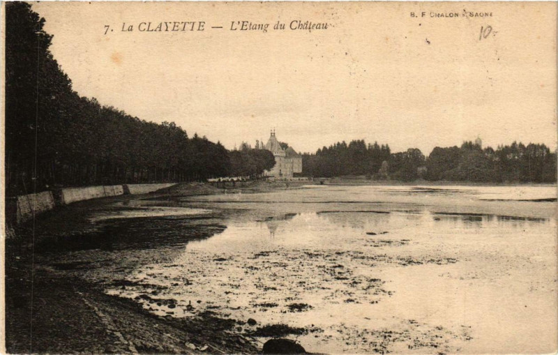 Carte postale ancienne La Clayette l'Etang du Chateau à Château