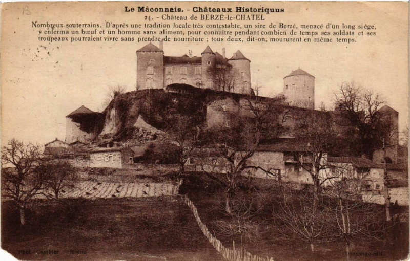 Carte postale ancienne Chateau de Berzé le Chatel à Château