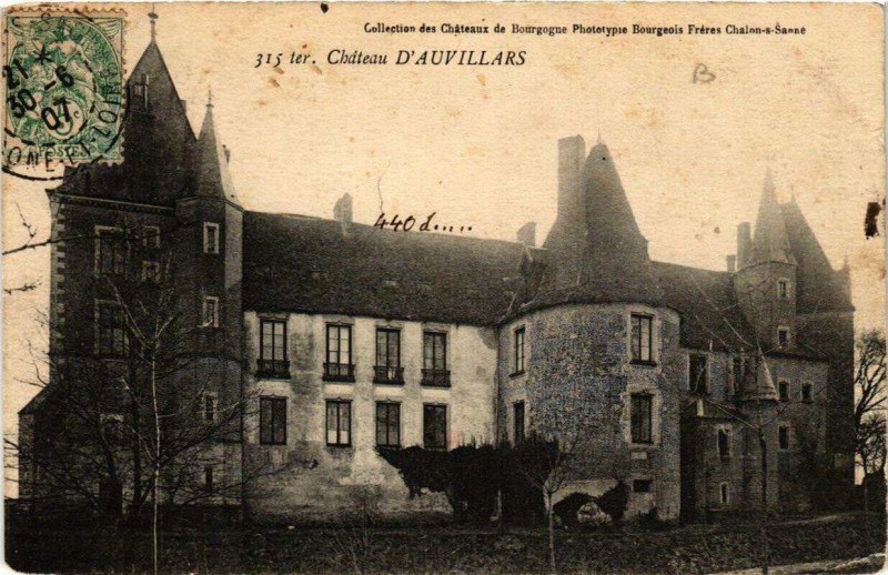 Carte postale ancienne Chateau d'Auvillars à Château