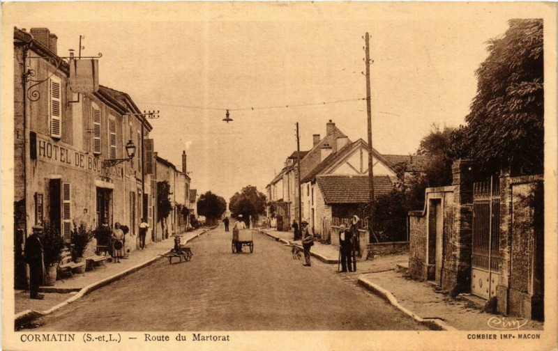Carte postale ancienne Cormatin Route du Martorat à Cormatin