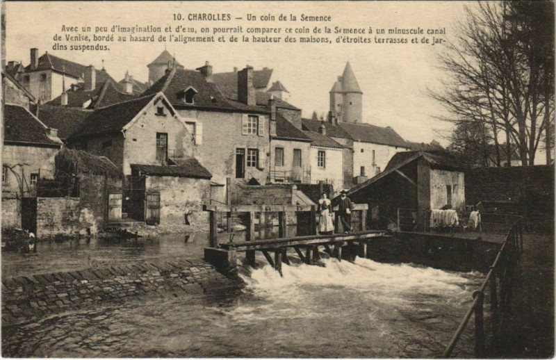 Carte postale ancienne Charolles Un coin de la Semence France à Charolles