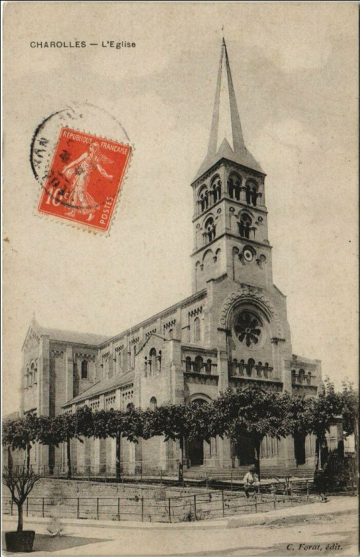 Carte postale ancienne Charolles L'Eglise France à Charolles