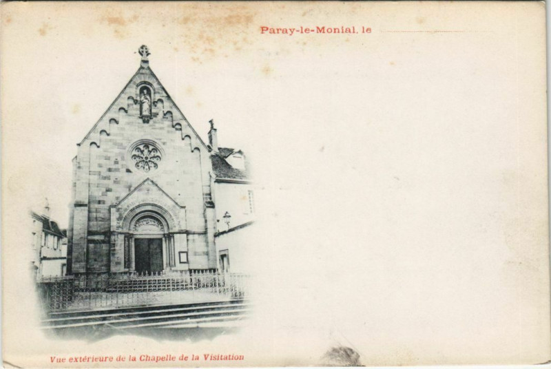 Carte postale ancienne Paray le Monial Vue exterieure de la Chapelle France à Paray-le-Monial