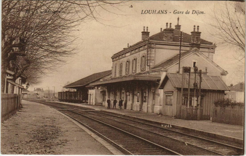 Carte postale ancienne Louhans Gare de Dijon France à Louhans