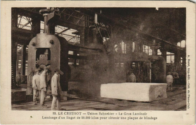 Carte postale ancienne Le Creusot Le Gros Laminoir France au Creusot