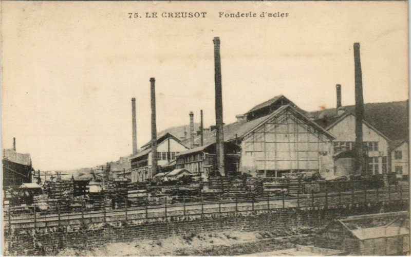 Carte postale ancienne Le Creusot Fonderie d'acier France au Creusot