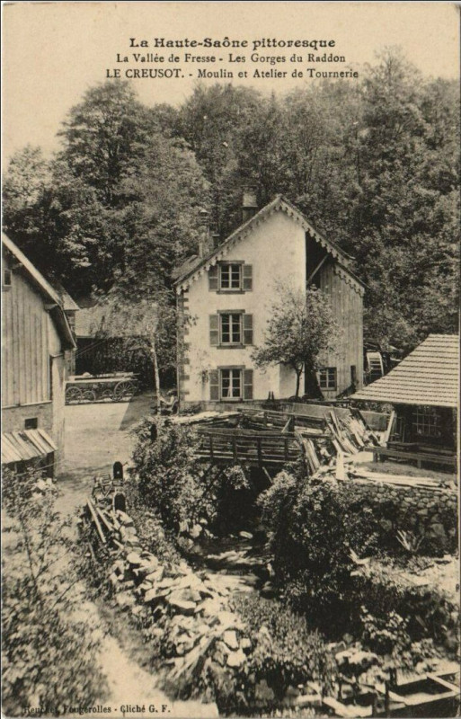 Carte postale ancienne Le Creusot Moulin et Atelier de Tournerie France au Creusot