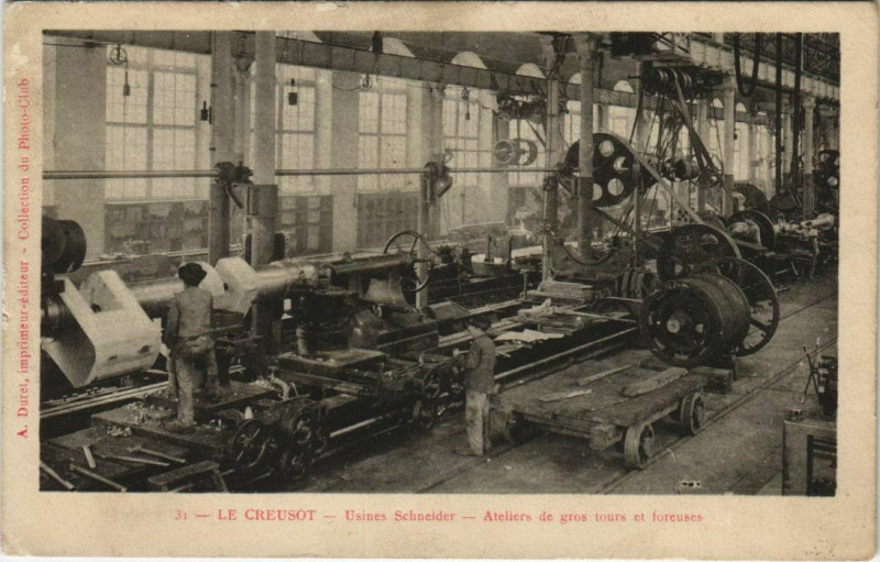 Carte postale ancienne Le Creusot Usines Schneider Atelier de gros France au Creusot