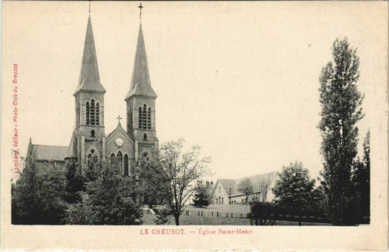 Carte postale ancienne Le Creusot Eglise Saint-Henri France au Creusot