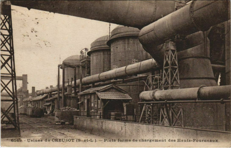 Carte postale ancienne Le Creusot Plate forme de chargement France au Creusot