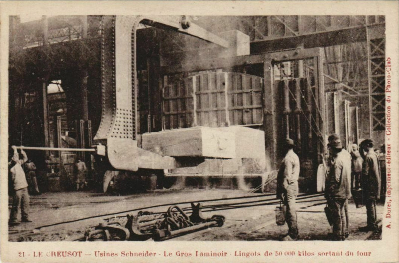 Carte postale ancienne Le Creusot Usines Schneider Le Gros Laminoir France au Creusot