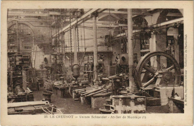 Carte postale ancienne Le Creusot Usines Schneider Atelier de Montage France au Creusot