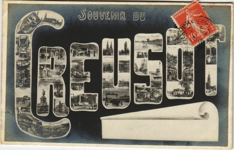 Carte postale ancienne Le Creusot Souvenir France au Creusot