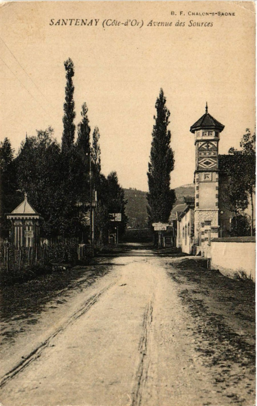 Carte postale ancienne Santenay - Avenue des Sources à Santenay
