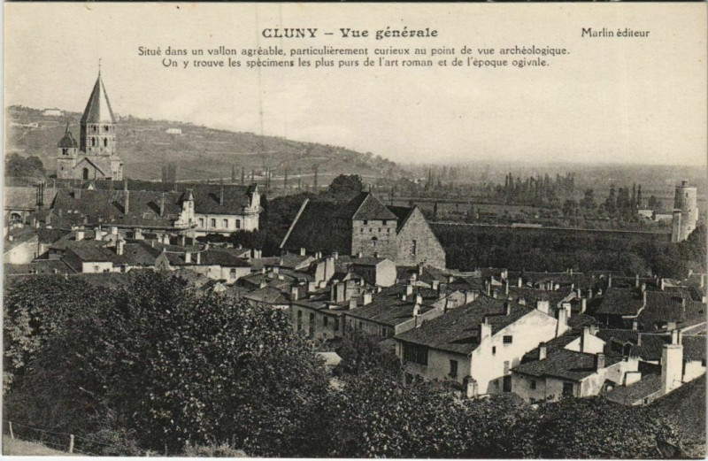 Carte postale ancienne Cluny Vue Generale France à Cluny