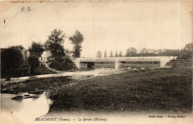 Carte postale ancienne Beaumont - Le Serein (Riviere) à Beaumont