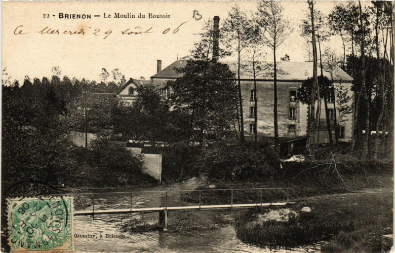Carte postale ancienne Brienon - Le Moulin du Boutoir