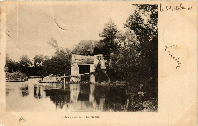 Carte postale ancienne Cheny - Le Moulin à Cheny