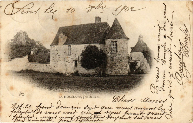 Carte postale ancienne La Houssaye pres de Sens à Sens
