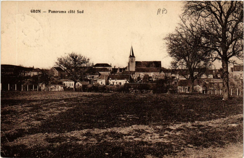 Carte postale ancienne Gron - Panorama coté Sud à Gron