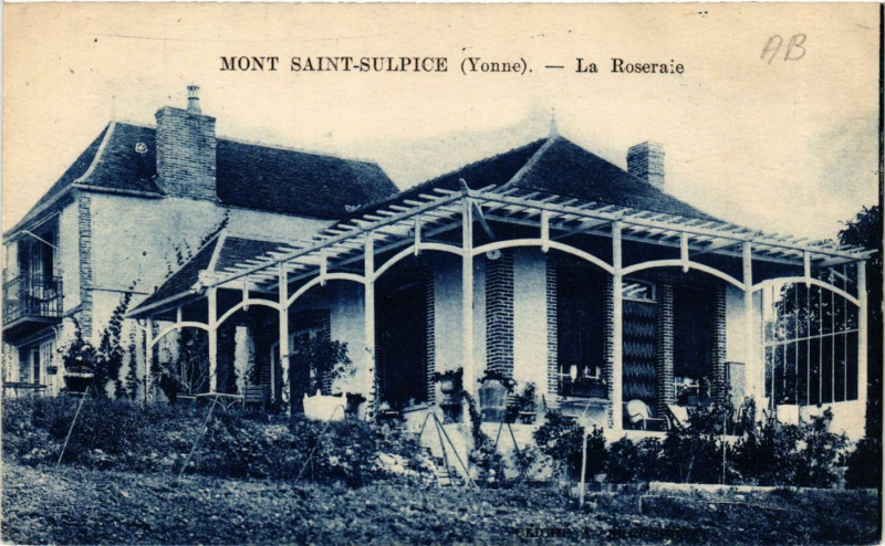 Carte postale ancienne Mont-Saint-Sulpice - La Roseraie à Mont-Saint-Sulpice