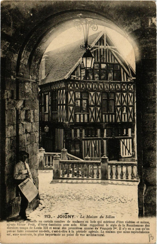 Carte postale ancienne Joigny - Le Maison du Sillon à Joigny