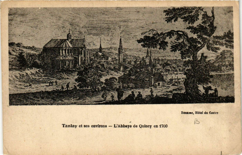 Carte postale ancienne Tanlay et ses Env. - L'Abbaye de Quiney en 1700 à Tanlay