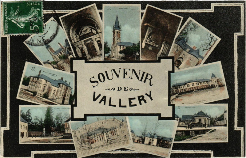 Carte postale ancienne Souvenir de Vallery à Vallery