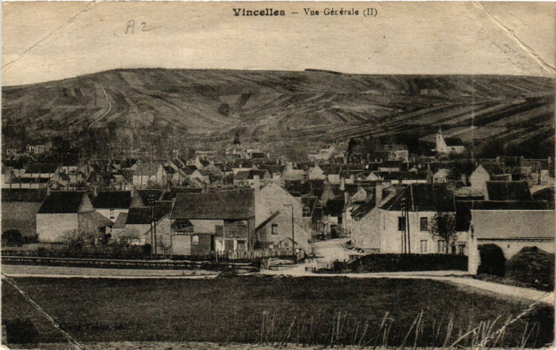 Carte postale ancienne Vincelles - Vue générale à Vincelles