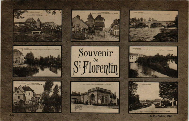 Carte postale ancienne Souvenir de Saint-Florentin à Saint-Florentin