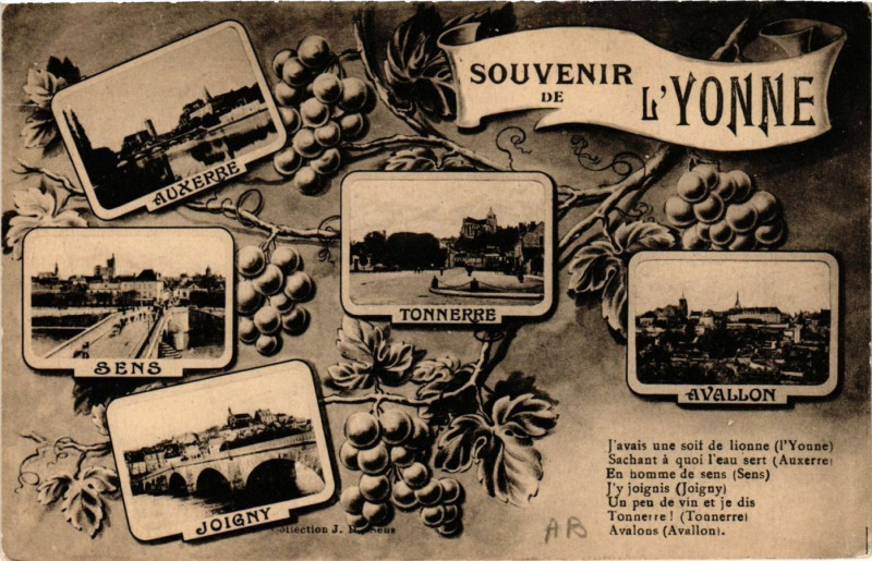 Carte postale ancienne Souvenir de l'Yonne