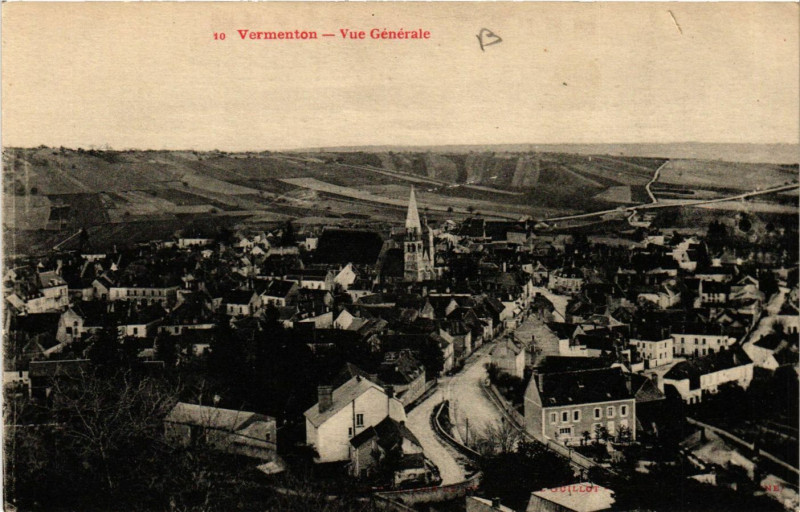 Carte postale ancienne Vermenton - Vue générale à Vermenton