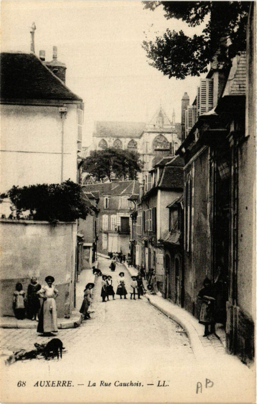 Carte postale ancienne Auxerre - La Rue Cauchois à Auxerre