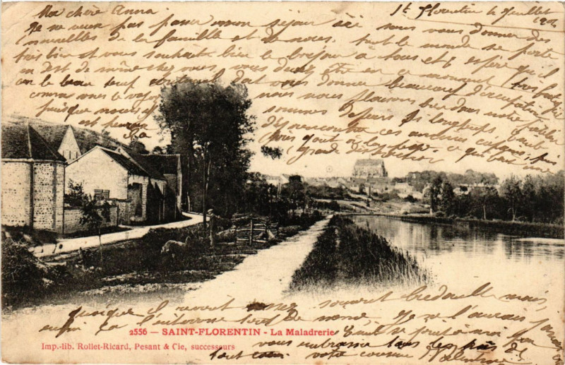 Carte postale ancienne Saint-Florentin - La Maladrerie à Saint-Florentin