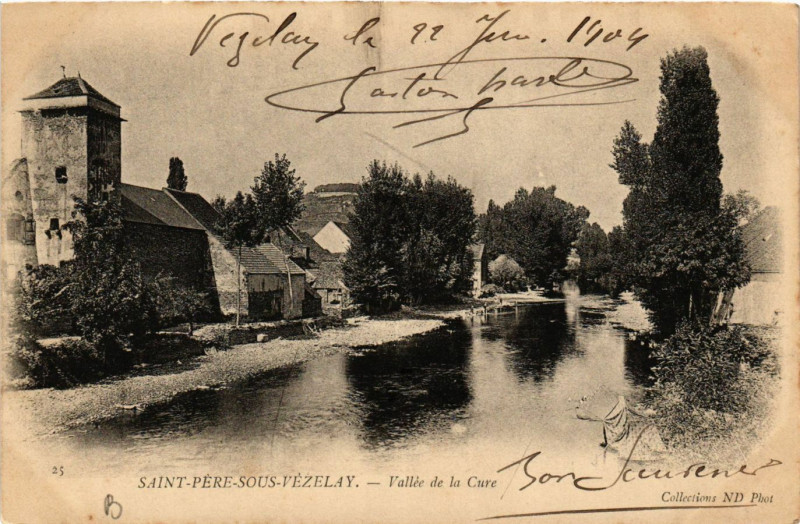 Carte postale ancienne Saint-Pere-sous-Vezelay - Vallée de la Cure à Vézelay