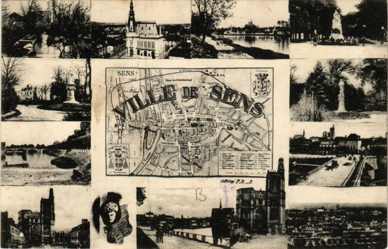 Carte postale ancienne Ville de Sens à Sens