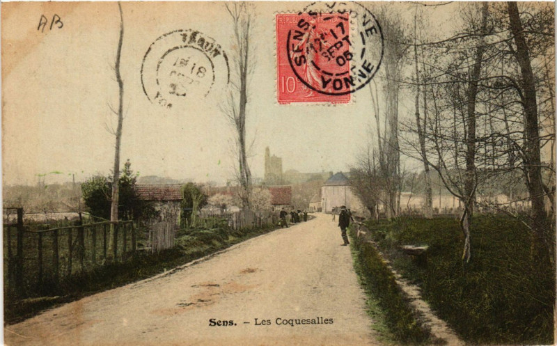 Carte postale ancienne Sens - Les Coquesalles à Sens