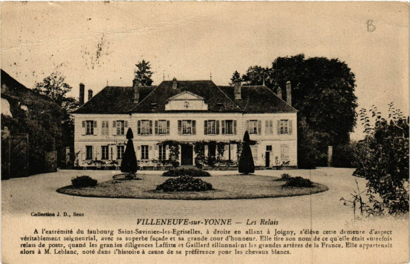 Carte postale ancienne Villeneuve-sur-Yonne - Les Relais à Villeneuve-sur-Yonne