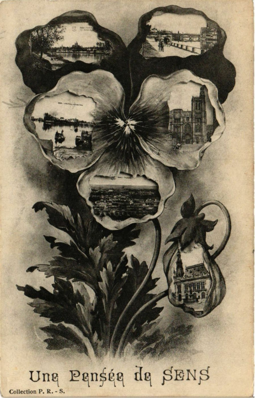 Carte postale ancienne Une Pensée de Sens à Sens