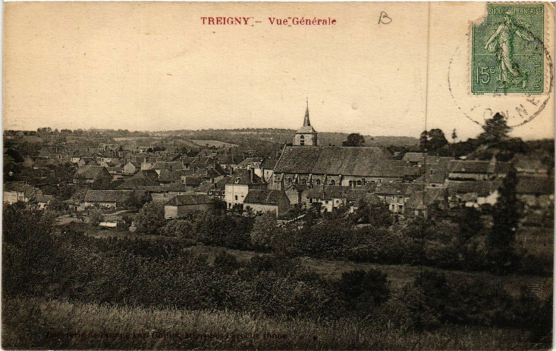 Carte postale ancienne Treigny - Vue générale