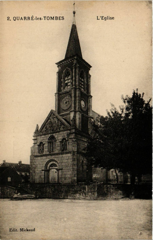Carte postale ancienne Quarre-les-Tombes - L'Eglise à Quarré-les-Tombes
