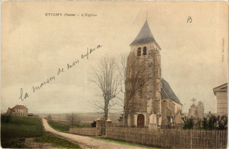 Carte postale ancienne Etigny - L'Eglise à Étigny