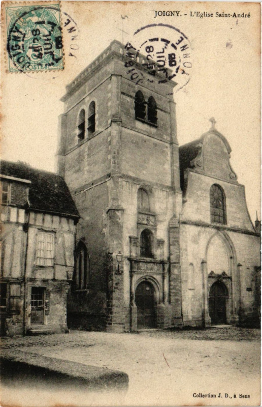 Carte postale ancienne Joigny - L'Eglise Saint-Andre à Joigny
