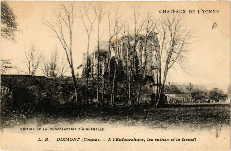 Carte postale ancienne Chateaux de l'Yonne - Dixmont - A L'Enfourchure les ruines à Dixmont