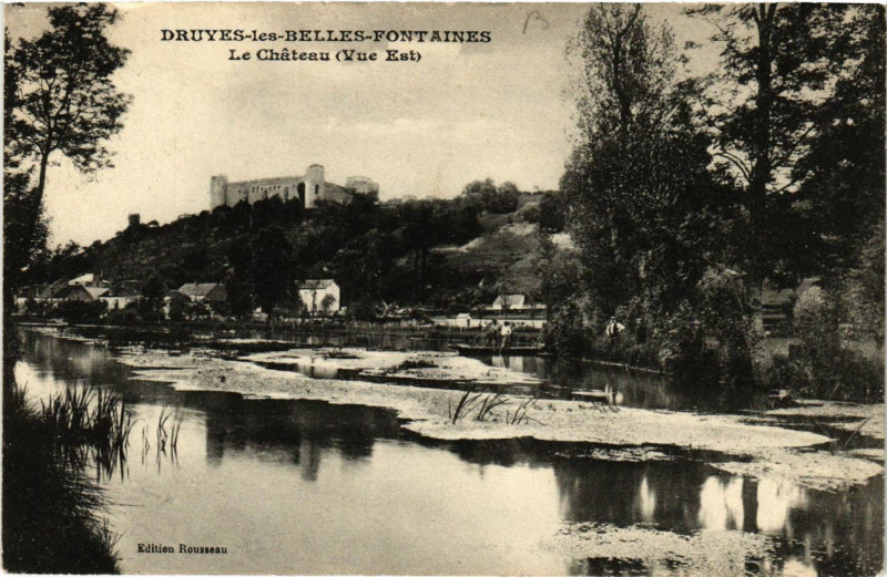 Carte postale ancienne Druyes-les-Belles-Fontaines - Le Chateau (Vue Est) à Druyes-les-Belles-Fontaines