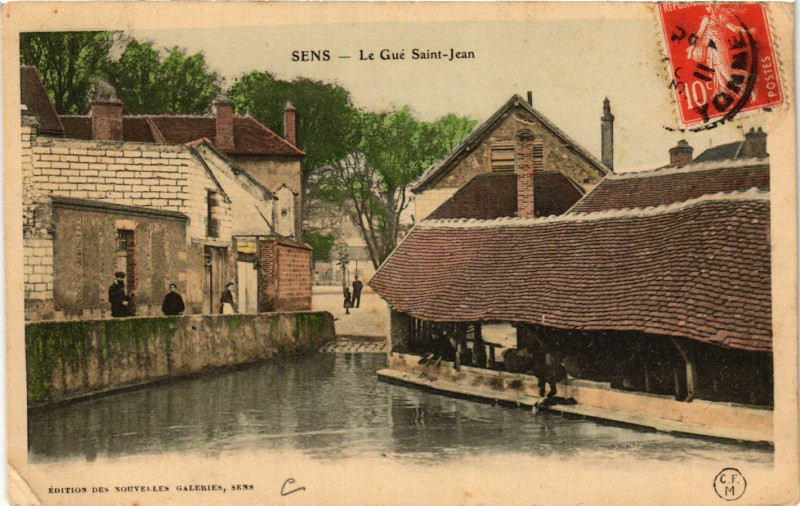 Carte postale ancienne Sens - Le Gué Saint-Jean à Sens
