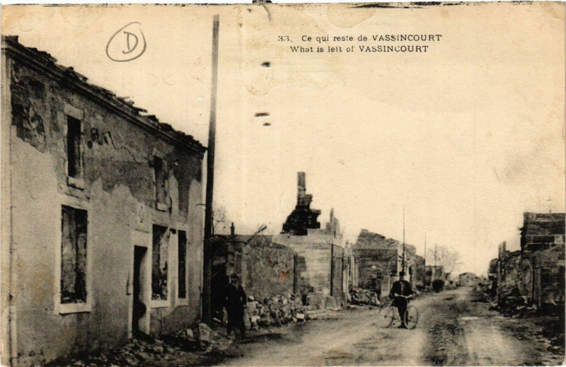 Carte postale ancienne Ce qui reste de  Vassincourt à Vassincourt