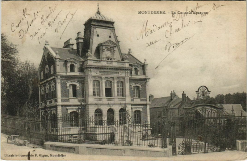 Carte postale ancienne Montdidier Caisse d'Epargne