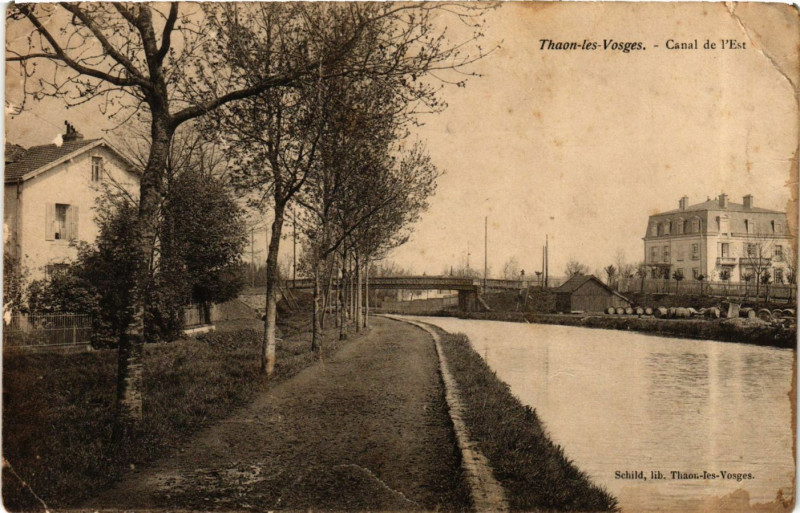 Carte postale ancienne Thaon-les-Vosges - Canal de l'Est